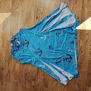 (O/S) India Boutique Bahamas Light Bathing Suit Cover Up Sun Dress Lace Shimmery